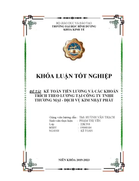 Kế toán tiền lương và các khoản trích theo lương tại công ty tnhh thương mại dịch vụ kim nhật phát khóa luận tốt nghiệp