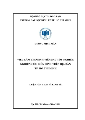 Luận văn việc làm cho sinh viên sau tốt nghiệp nghiên cứu điển hình trên địa bàn tp hồ chí minh