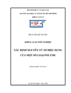 Khóa luận tốt nghiệp xác định nguyên tử số hiệu dụng của một số loại polyme