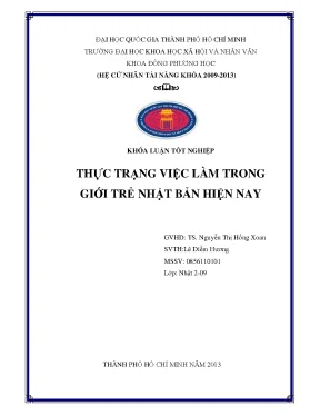 Thực trạng việc làm trong giới trẻ nhật bản hiện nay khóa luận tốt nghiệp