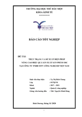 Báo cáo tốt nghiệp thực trạng và đề xuất biện pháp nâng cao hiệu quả sản xuất sản phẩm osc tại công ty tnhh mtv công nghệ eb việt nam