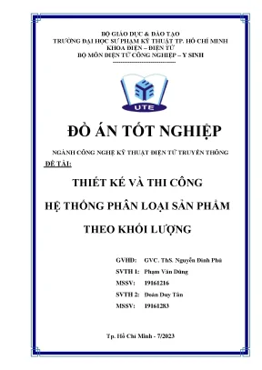 Đồ án tốt nghiệp thiết kế và thi công hệ thống phân loại sản phẩm theo khối lượng