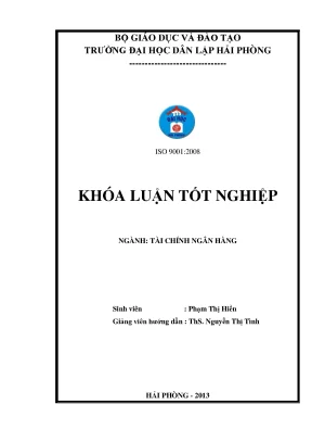 Khoá luận tốt nghiệp giải pháp nâng cao chất lượng tín dụng khách hàng cá nhân tại ngân hàng thương mại cổ phần công thương việt nam chi nhánh hồng bàng