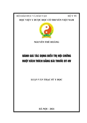 Luận văn thạc sĩ y học điều trị hội chứng ruột kích thích bằng bài thuốc đthv