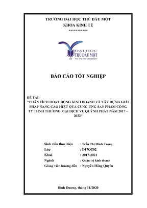 Báo cáo tốt nghiệp phân tích hoạt động kinh doanh và xây dựng giải pháp nâng cao hiệu quả cung ứng sản phẩm tại công ty tnhh thương mại và dịch vụ quỳnh phát