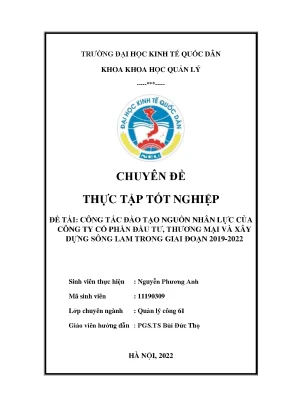 Chuyên đề tốt nghiệp công tác đào tạo nguồn nhân lực của công ty cổ phần đầu tư thương mại và xây dựng sông lam trong giai đoạn 20192022