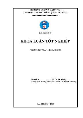 Khoá luận tốt nghiệp hoàn thiện công tác kiểm toán vốn bằng tiền trong kiểm toán báo cáo tài chính do công ty tnhh kiểm toán và định giá thăng long thực hiện