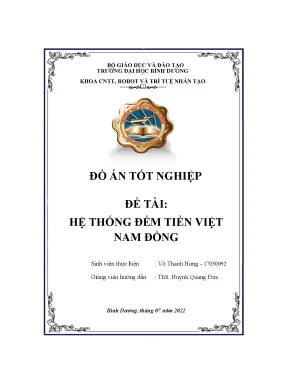 Hệ thống đếm tiền việt nam đồng đồ án tốt nghiệp