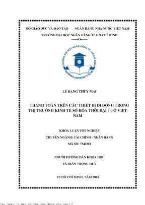 Thang toán trên các thiết bị di động trong thị trường kinh tế số hóa thời đại 4 0 ở việt nam khóa luận tốt nghiệp đại học