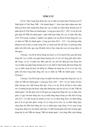 Hoạt động cho vay cá nhân tại ngân hàng thương mại cổ phần quốc tế việt nam vib chi nhánh quận 1 khóa luận tốt nghiệp đại học