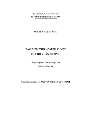 1577 đặc điểm thơ nôm tứ tuyệt của hồ xuân hương luận văn tốt nghiệp