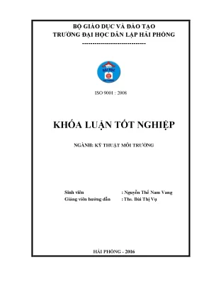 Khoá luận tốt nghiệp nghiên cứu xử lý nước thải sản xuất mắm bằng bãi lọc trồng cây cỏ nến dòng chảy đứng