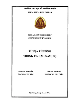 Khóa luận tốt nghiệp văn học từ địa phương trong ca dao nam bộ