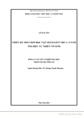 Khóa luận tốt nghiệp thiết kế trò chơi học tập nhằm giúp trẻ 4 5 tuổi tìm hiểu tự nhiên vô sinh