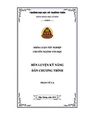 Khóa luận tốt nghiệp văn học rèn luyện kỹ năng dẫn chương trình