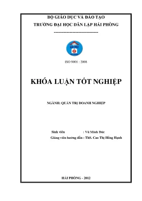Khoá luận tốt nghiệp phân tích tài chính và một số biện pháp cải thiện tình hình tài chính tại công ty cổ phần đầu tư và thương mại thái bình dương