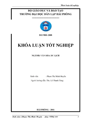 Khoá luận tốt nghiệp phát huy giá trị di sản văn hóa phục vụ phát triển du lịch tỉnh thái bình