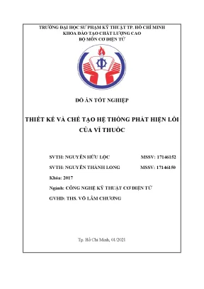Đồ án tốt nghiệp thiết kế và chế tạo hệ thống phát hiện lỗi của vỉ thuốc