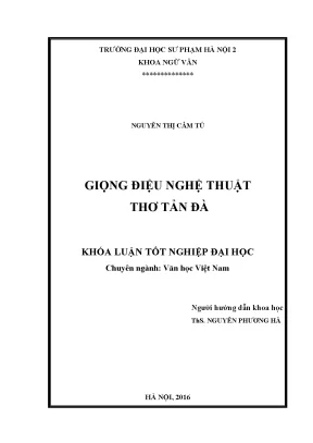 Khoá luận tốt nghiệp đại học giọng điệu nghệ thuật thơ tản đà