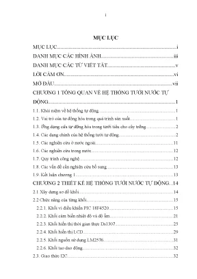 Đồ án tốt nghiệp ngành điện tử thiết kế mô hình hệ thống tưới tự động