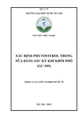 Xác định phytosterol trong sữa bằng sắc ký khí khối phổ gc ms khóa luận tốt nghiệp dược sĩ