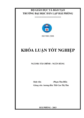Khoá luận tốt nghiệp một số giải pháp nâng cao chất lượng tín dụng tài trợ dự án đầu tư tại ngân hàng tmcp sài gòn thương tín chi nhánh hải phòng