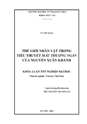 Khoá luận tốt nghiệp đại học thế giới nhân vật trong tiểu thuyết mẫu thượng ngàn của nguyễn xuân khánh