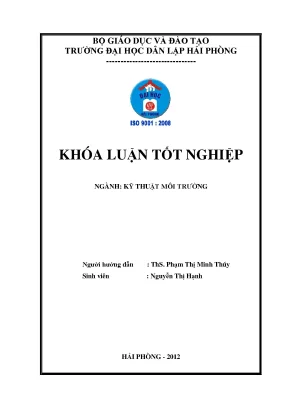Khoá luận tốt nghiệp tìm hiểu khả năng hấp phụ niken trong nước của vật liệu hấp phụ chế tạo từ bã mía