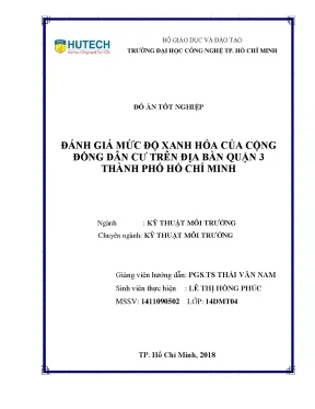 Đồ án tốt nghiệp đánh giá mức độ xanh hóa của cộng đồng dân cư trên địa bàn quận 3 thành phố hồ chí minh