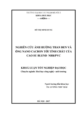Khoá luận tốt nghiệp đại học nghiên cứu ảnh hưởng của than đen và ống nano cacbon tới tính chất của cao su blend nbr pvc