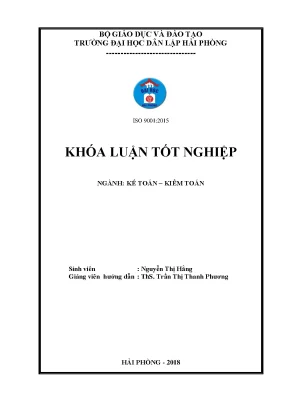 Khoá luận tốt nghiệp hoàn thiện tổ chức kế toán thanh toán với người mua người bán tại công ty tnhh hoàng khánh