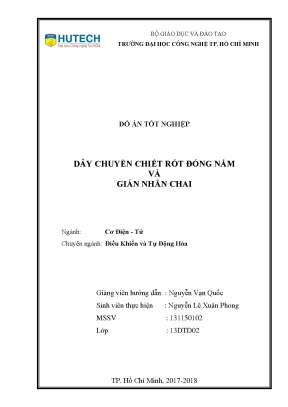 Đồ án tốt nghiệp dây chuyền chiết rót đóng nắm và gián nhãn chai