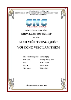 Khóa luận tốt nghiệp sinh viên trung quốc với công việc làm thêm