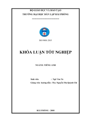 Khoá luận tốt nghiệp difficulties facing first year english majors in english speaking skill at haiphong private university