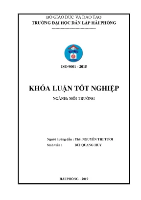 Khoá luận tốt nghiệp khảo sát và đánh giá hiện trạng quản lý chất thải y tế tại một số bệnh viện ở hải phòng