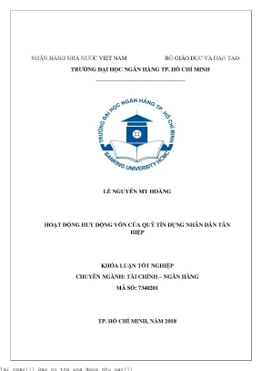 Hoạt động huy động vốn của quỹ tín dụng nhân dân tân hiệp khóa luận tốt nghiệp đại học