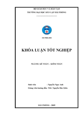Khoá luận tốt nghiệp hoàn thiện công tác kế toán vốn bằng tiền tại công ty cổ phần đại lợi