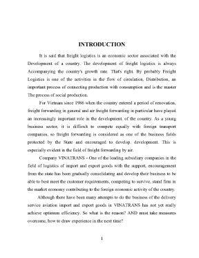 Luận văn tốt nghiệp current situation and solutions to promote import and export of goods by air at vinatrans company