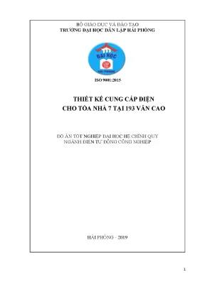 Đồ án tốt nghiệp ngành điện tự động công nghiệp thiết kế cung cấp điện tòa nhà 7 tầng tại 193 văn cao