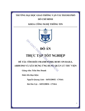 Đồ án thực tập tốt nghiệp công nghệ thông tin tìm hiểu framework ruby on rails arduino và xây dựng ứng dụng quản lý thư viện