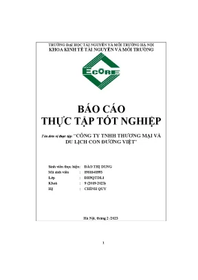 Báo cáo thực tập tốt nghiệp tên đơn vị thực tập công ty tnhh thương mại và du lịch con đường việt