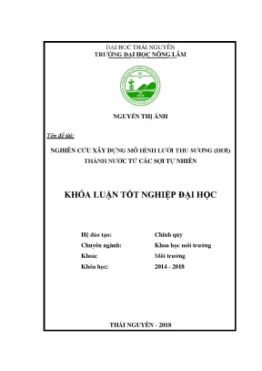 Khoá luận tốt nghiệp đại học nghiên cứu xây dựng mô hình lưới thu sương hơi thành nước từ các sợi tự nhiên