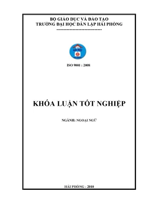 Khoá luận tốt nghiệp suggestions on techniques to learn vocabulary for students in quang trung secondary in hai phong