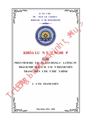 Khóa luận tốt nghiệp phântích hoạt động bán hàng của công ty tnhh mtv trang trí nội thất thuận bình