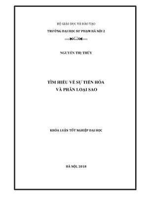 Khóa luận tốt nghiệp đại học tìm hiểu về sự tiến hóa và phân loại sao