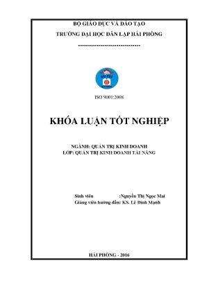 Khoá luận tốt nghiệp một số giải pháp nhằm phát triển hoạt động marketing tại công ty tnhh tư vấn quản lý và đào tạo lê mạnh