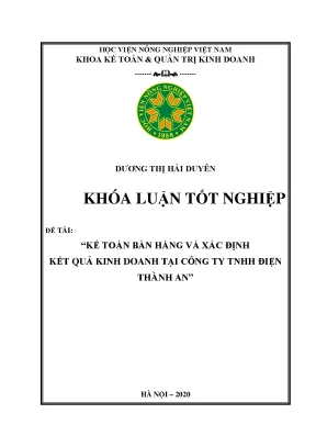 Khóa luận tốt nghiệp kế toán bán hàng và xác định kết quả kinh doanh tại công ty tnhh điện thành an
