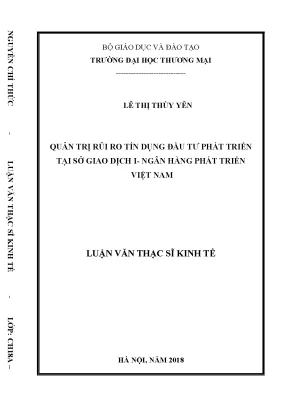 Luận văn quản trị rủi ro tín dụng đầu tư phát triển tại sở giao dịch i ngân hàng phát triển việt nam