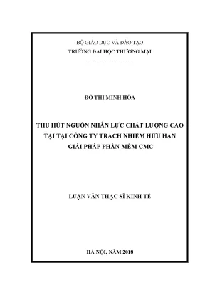 Luận văn thu hút nguồn nhân lực chất lượng cao tại tại công ty trách nhiệm hữu hạn giải pháp phần mềm cmc