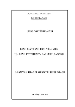Luận văn thạc sĩ đánh giá thành tích nhân viên tại công ty cấp thoát nước đà nẵng